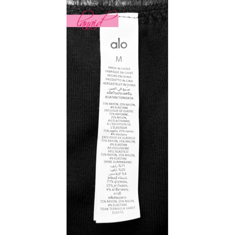 Alo Seamless Luxe Terry High-Waist Cuddle Legging Black Hi-Rise Slit Hem Bootcut - Picture 11 of 13